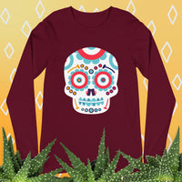Day of the Dead Curling Skull Unisex Long Sleeve Tee - Broomfitters
