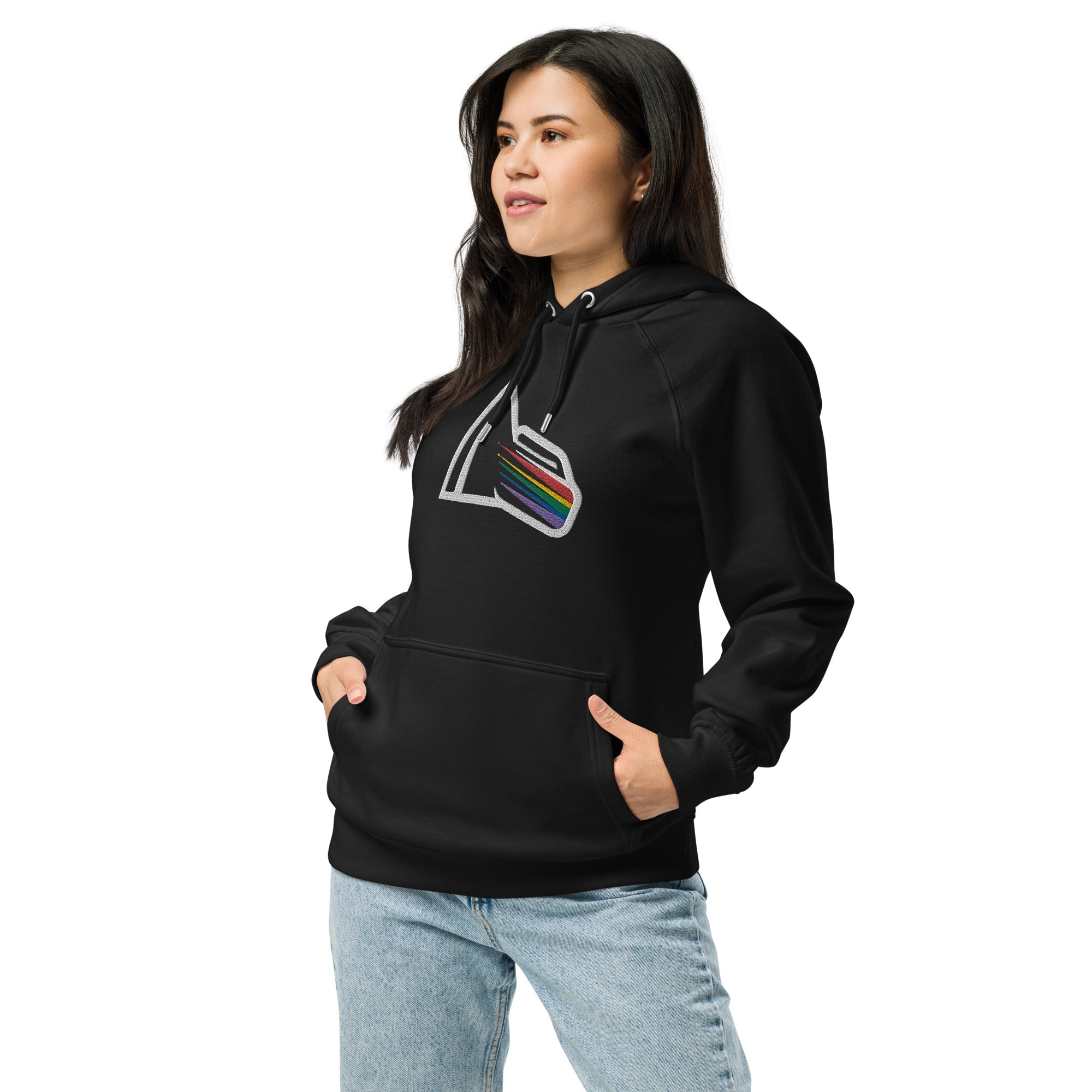 Global Initiative Embroidered eco raglan hoodie - Broomfitters