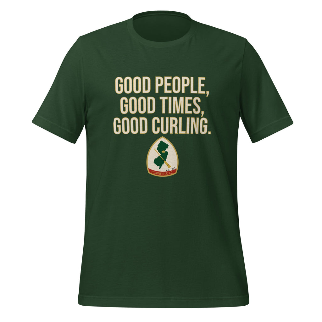 Good People Good Times Good Curling - Plainfield t-shirt - Broomfitters