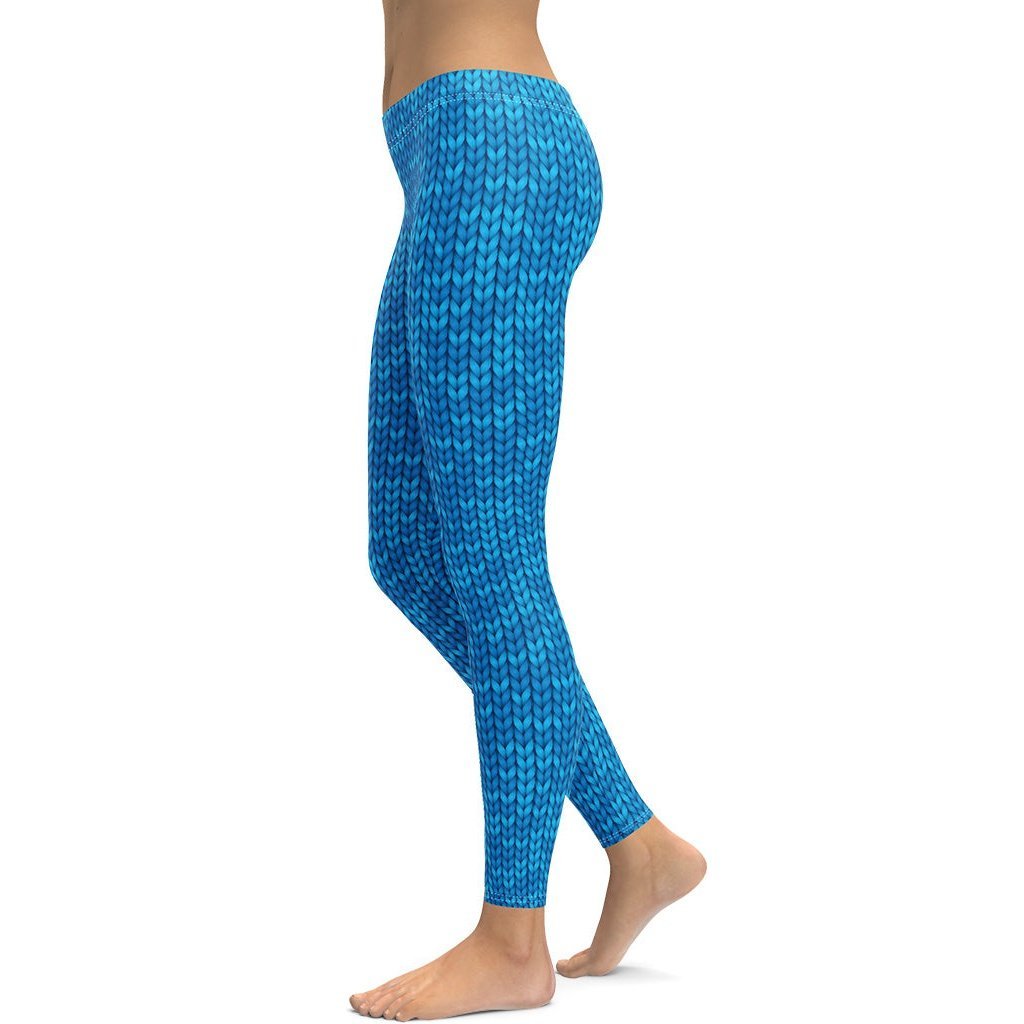 Knitted Print Pattern Leggings - Broomfitters