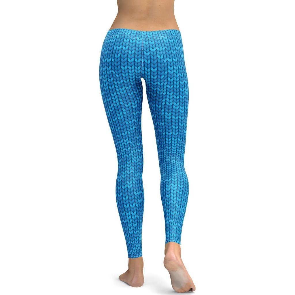 Knitted Print Pattern Leggings - Broomfitters