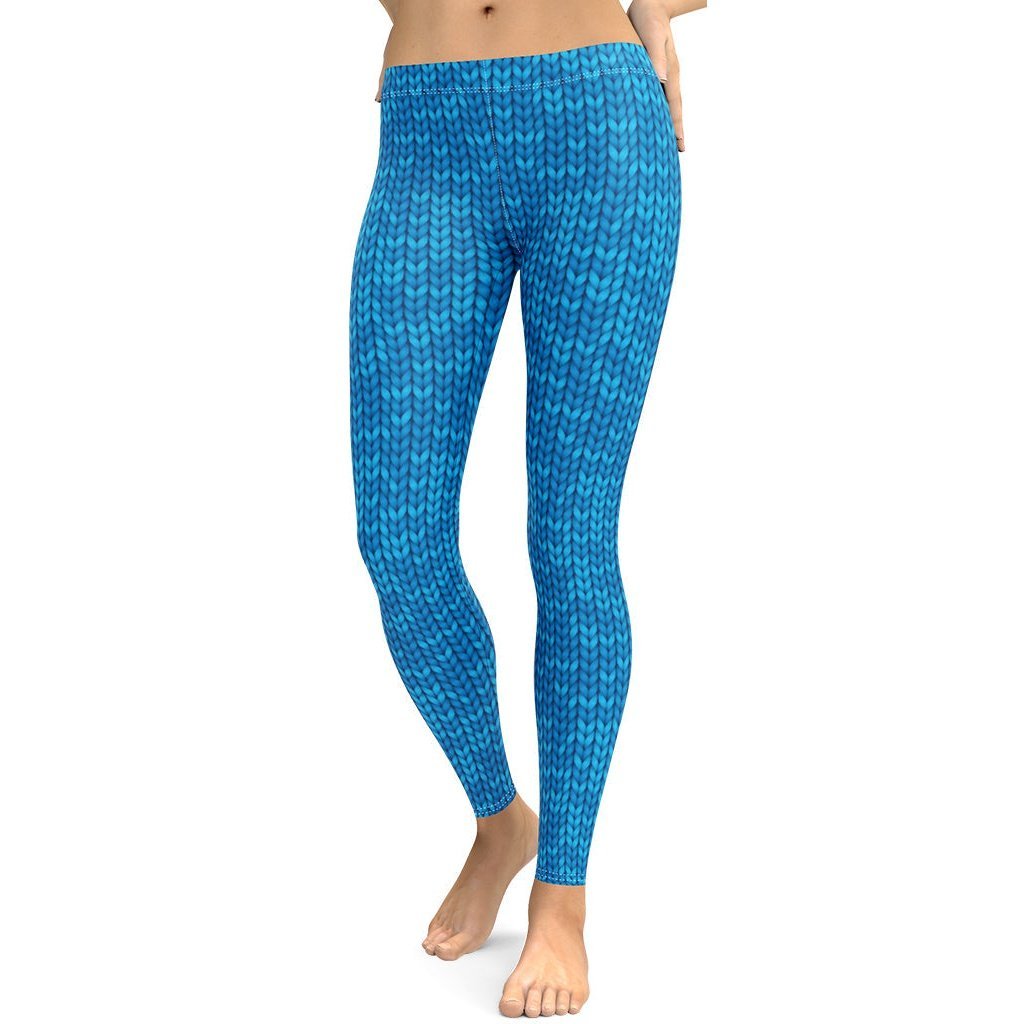 Knitted Print Pattern Leggings - Broomfitters