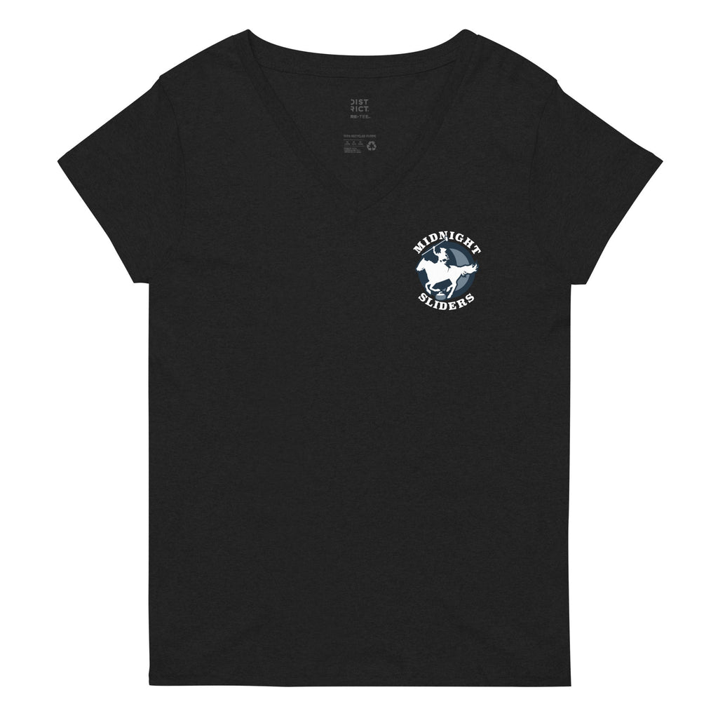 Midnight Sliders Women’s recycled v-neck t-shirt - Broomfitters