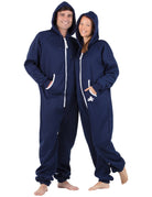 Navy Blue Adult Footless Hoodie Onesie - Broomfitters