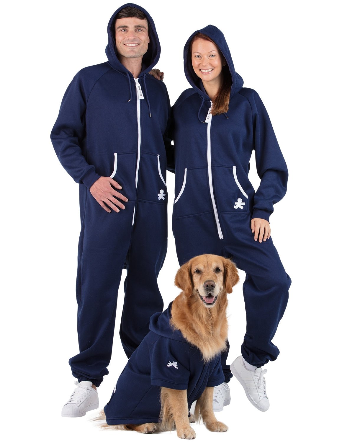 Navy Blue Adult Footless Hoodie Onesie - Broomfitters