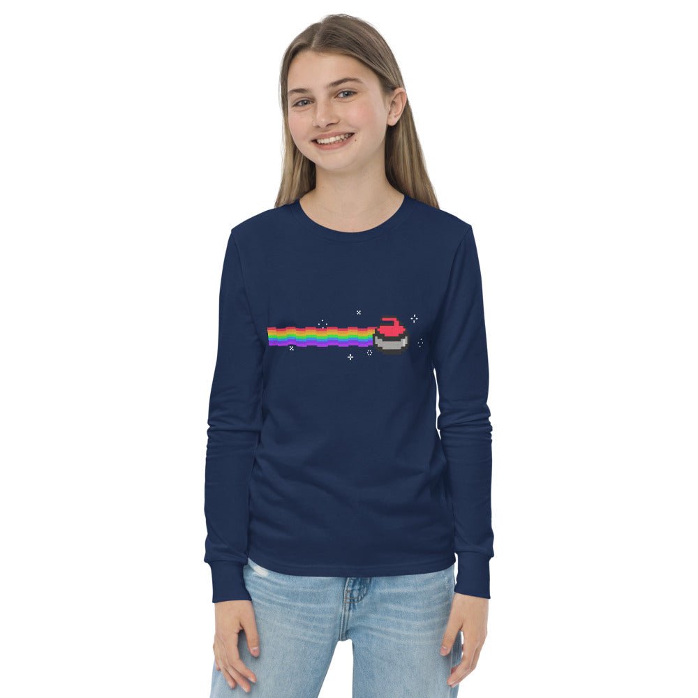 Nyan Curl kids long sleeve tee - Broomfitters