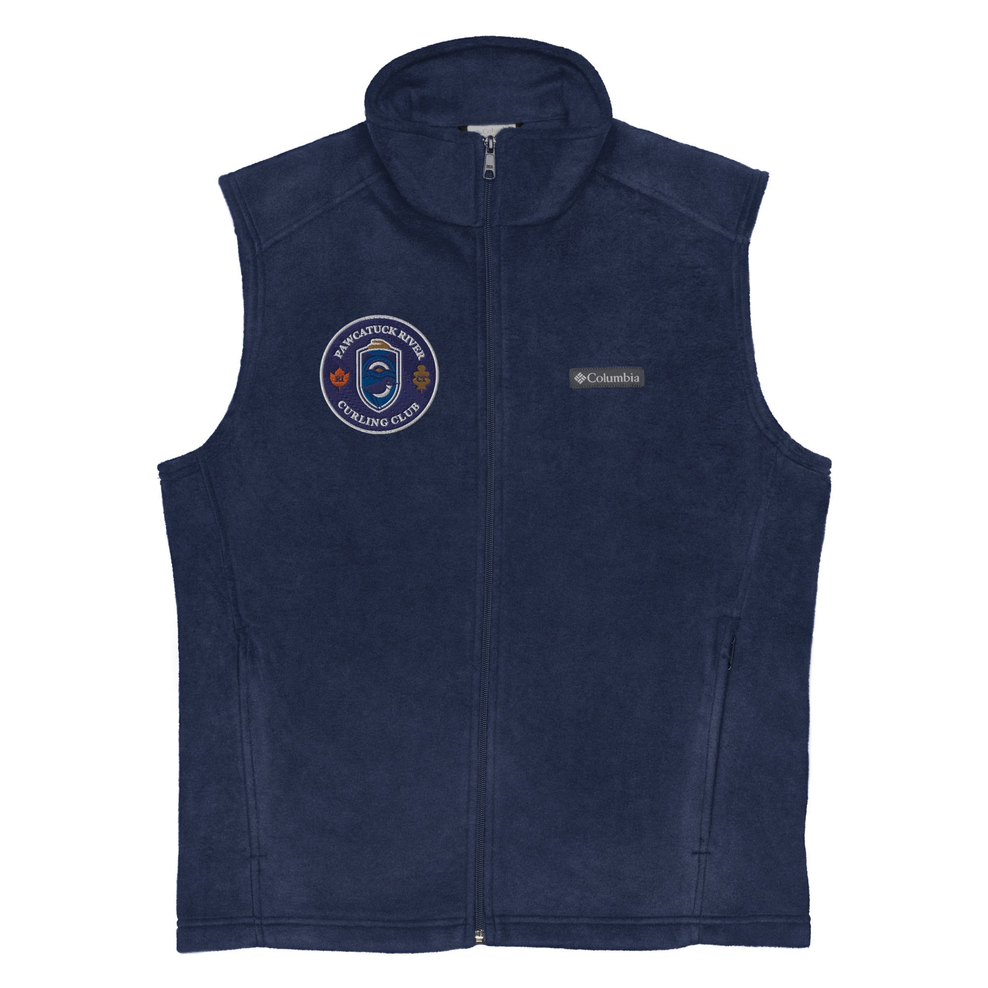 Pawcatuck River Curling Men’s Columbia fleece vest - Broomfitters