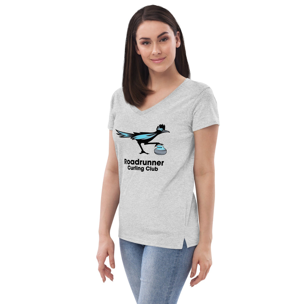 Roadrunner Curling Club Women’s recycled v-neck t-shirt - Broomfitters