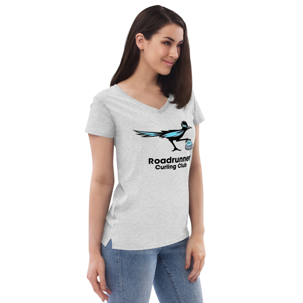 Roadrunner Curling Club Women’s recycled v-neck t-shirt - Broomfitters