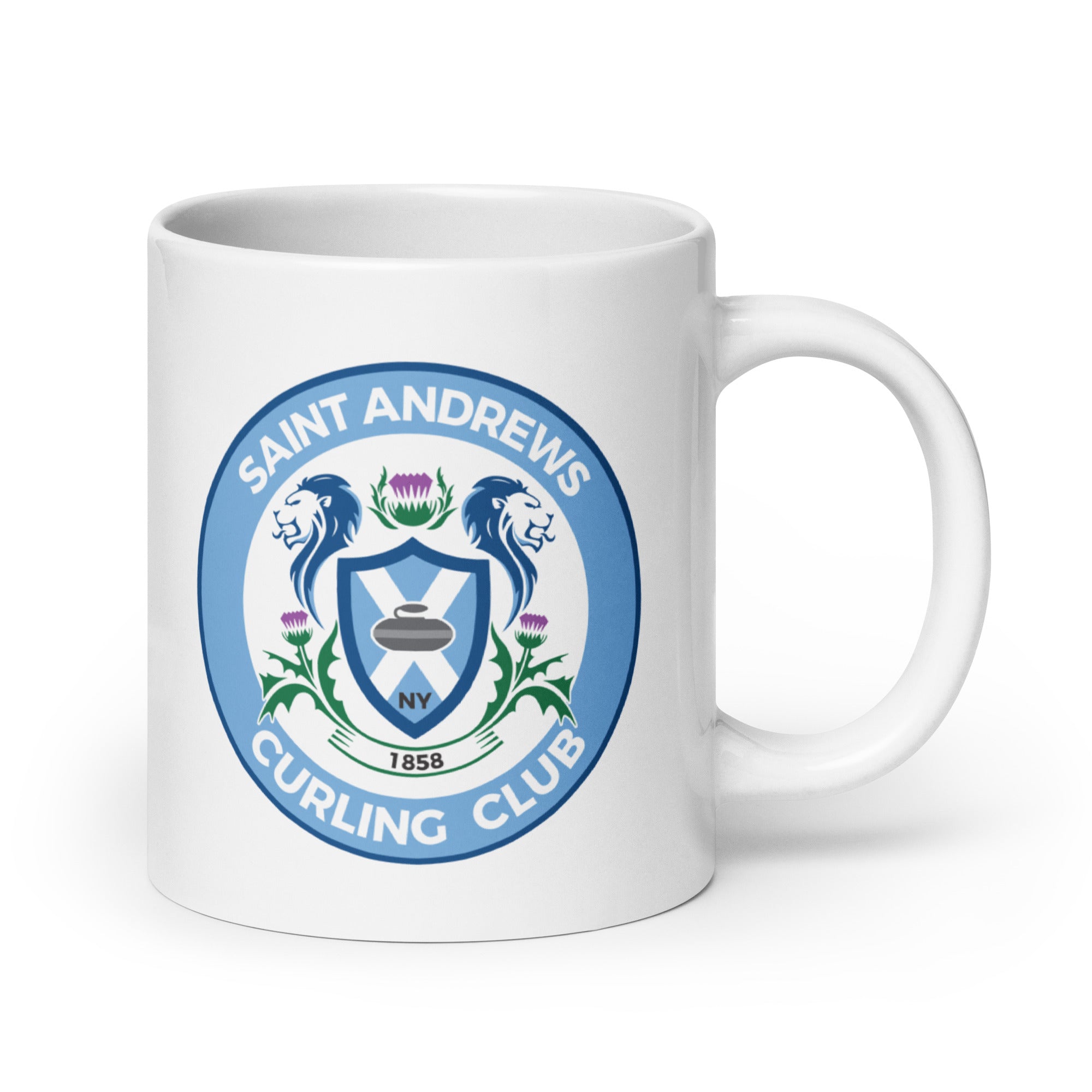 Saint Andrew Curling Club White glossy mug - Broomfitters