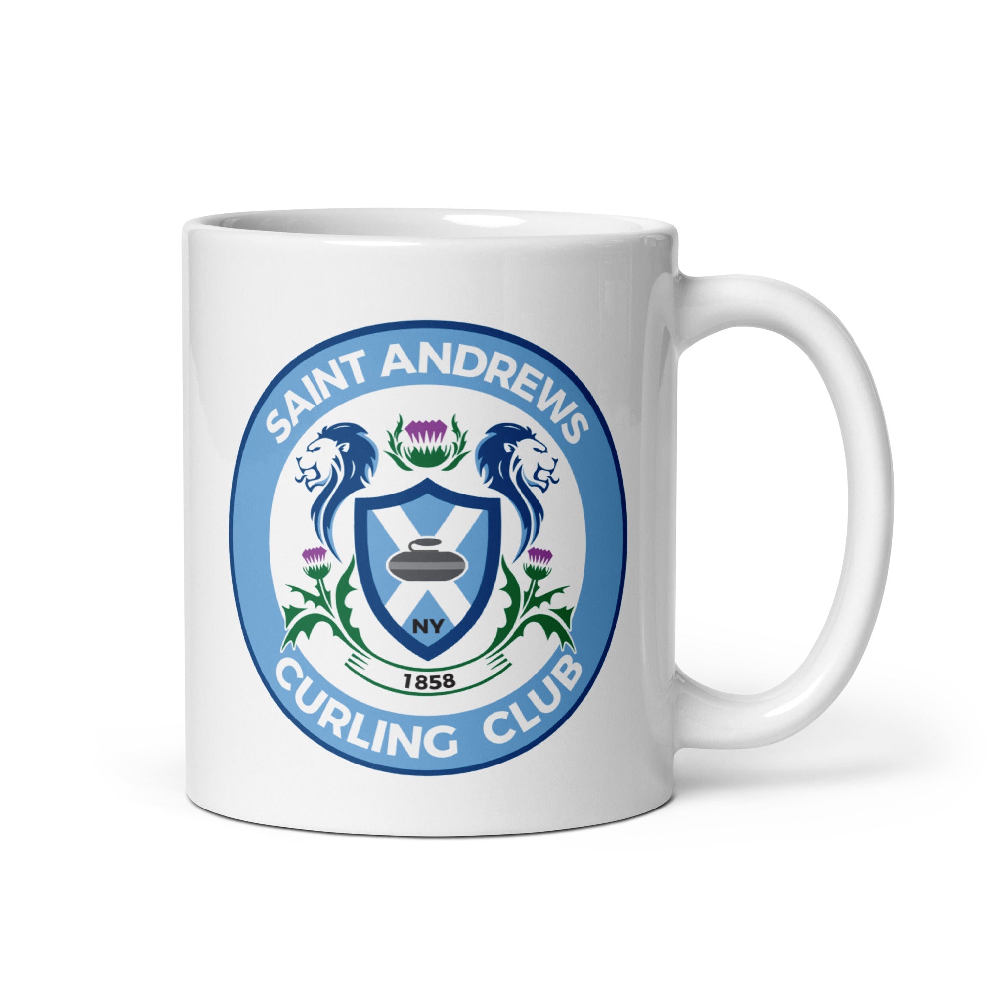 SAINT ANDREWS CURLING CLUB White glossy mug - Broomfitters