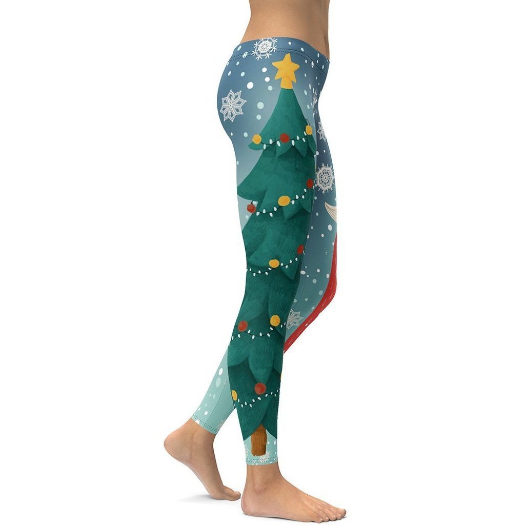 Santa Christmas Tree Leggings - Broomfitters