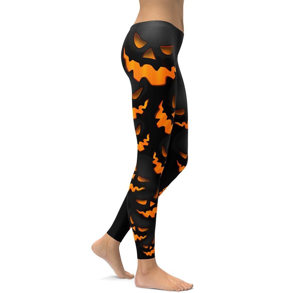 Spooky Pumpkin Halloween Leggings - Broomfitters