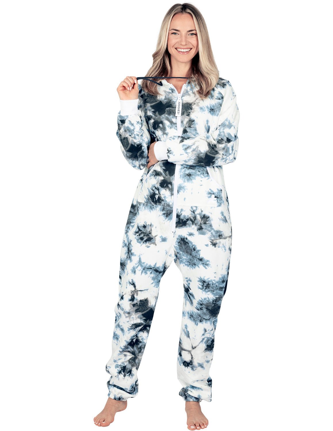 Tie Dye Black Adult Footless Hoodie Onesie Broomfitters