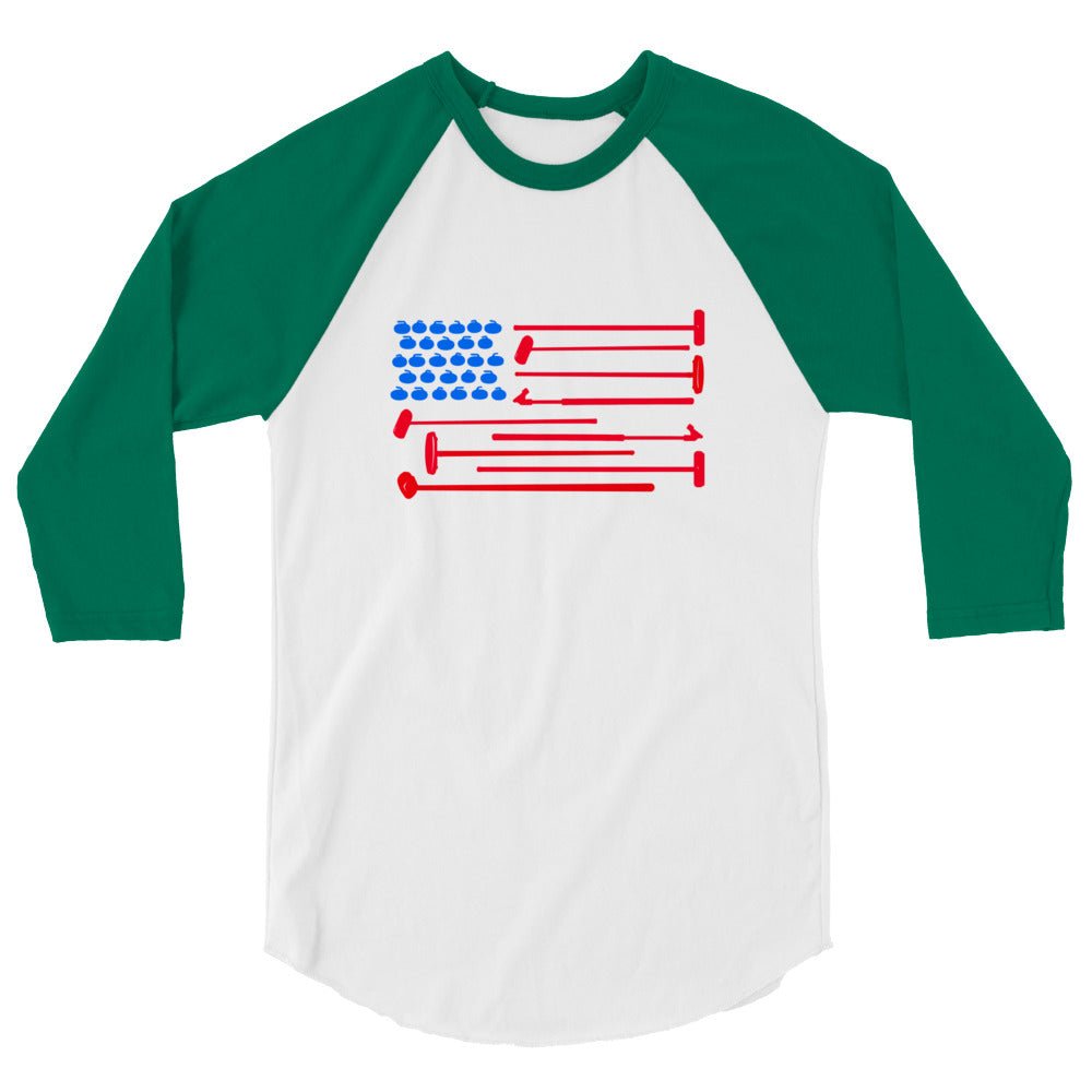 United States of Curling 3/4 sleeve raglan shirt - Broomfitters